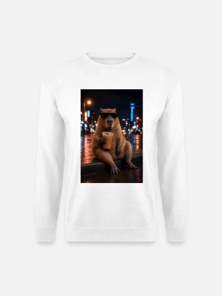 Urban Coffee Capybara - Unisex Pullover - Weiß