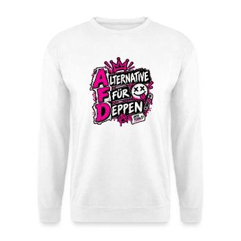 Alternative für Deppen - Unisex Pullover - Weiß - Vorne - Alina (178cm) & Michal (187cm)