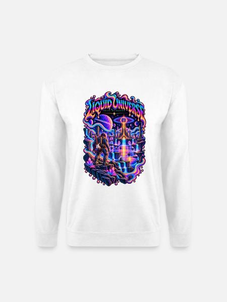 FLÜSSIGES UNIVERSUM | Neon Horizonte - Unisex Pullover - Weiß