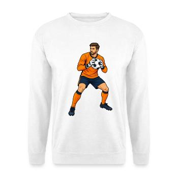Fußball-Torwartfang - Unisex Pullover - Weiß - Vorne - Alina (178cm) & Michal (187cm)