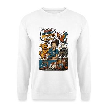 Tierarztpraxis Montagchaos - Unisex Pullover - Weiß - Vorne - Alina (178cm) & Michal (187cm)