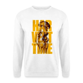 Erntezeit Porcini Tee - Unisex Pullover - Weiß - Vorne - Alina (178cm) & Michal (187cm)