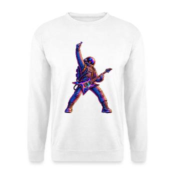 KOSMISCHER ROCKER | Raised Pick Finale - Unisex Pullover - Weiß - Vorne - Alina (178cm) & Michal (187cm)