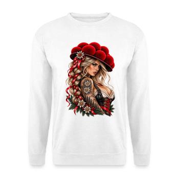 Alpine Queen – Wilde Schwarzwald Schönheit - Unisex Pullover - Weiß - Vorne - Alina (178cm) & Michal (187cm)