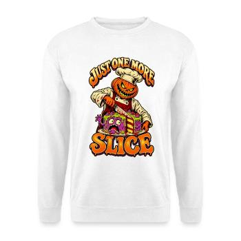 Nur noch ein Stück Retro-Halloween-Koch - Unisex Pullover - Weiß - Vorne - Alina (178cm) & Michal (187cm)