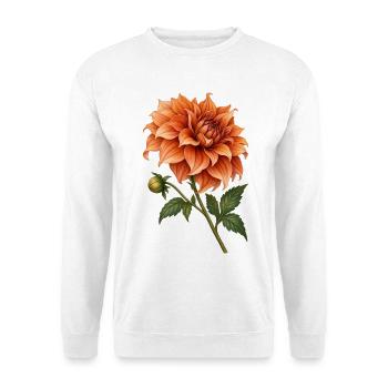 Kupfer-Dahlia am Ende des Sommers - Unisex Pullover - Weiß - Vorne - Alina (178cm) & Michal (187cm)