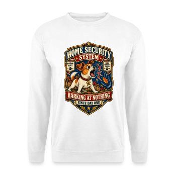 Haussicherheitssystem – Bellt ins Leere - Unisex Pullover - Weiß - Vorne - Alina (178cm) & Michal (187cm)