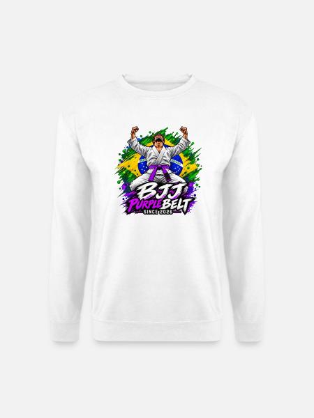 BJJ Lila Gürtel seit 2026 - Unisex Pullover - Weiß