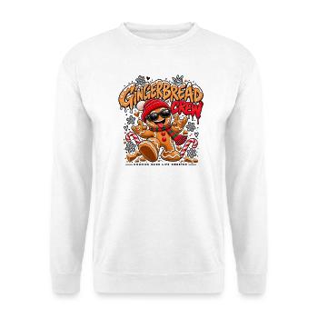 Gingerbread Crew – Lustiger Lebkuchen Weihnachten - Unisex Pullover - Weiß - Vorne - Alina (178cm) & Michal (187cm)