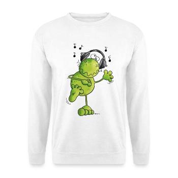 Frosch mit Kopfhörer - Unisex Pullover - Weiß - Vorne