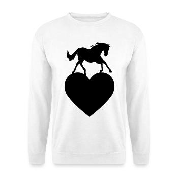 Cheval avec coeur - Sweat-shirt Unisexe - blanc - Devant