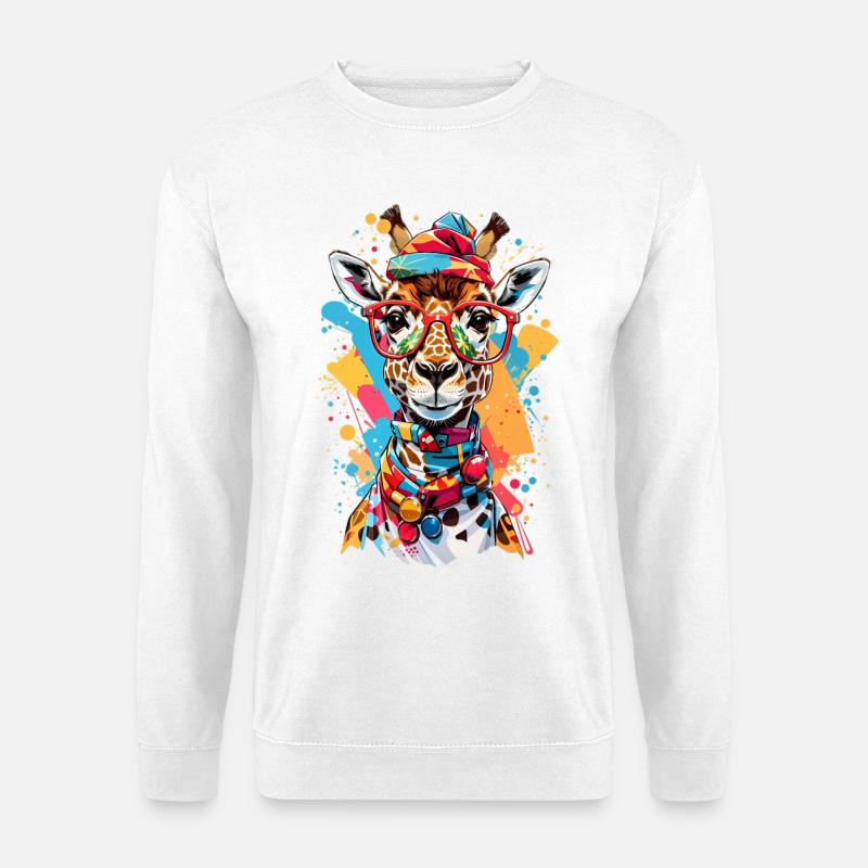 Coole Giraffe - Unisex Pullover - Weiß