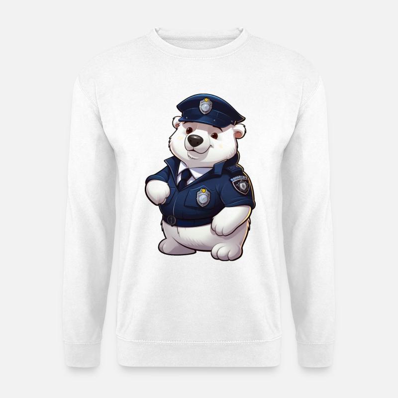 Polizei Eisbärin - Unisex Pullover - Weiß