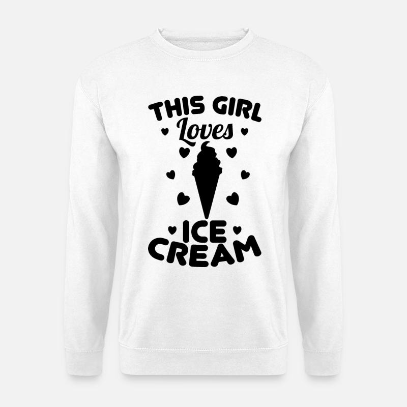Dieses Mädchen liebt Eiscreme - Unisex Pullover - Weiß