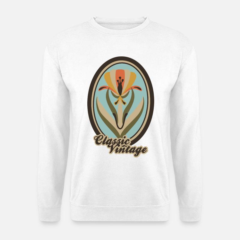 Classic Vintage – Jugendstil Floral - Unisex Pullover - Weiß