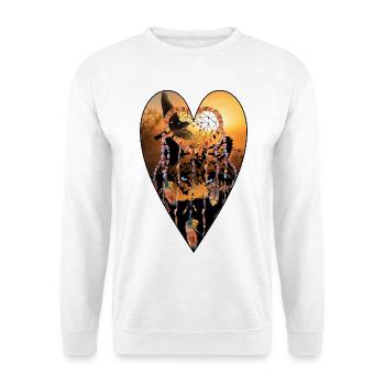 Loup sauvage et libre cœur nature - Sweat-shirt Unisexe - blanc - Devant