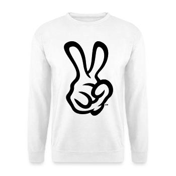 Victory Hand Signals (Right Hand / 1C) - Unisex Sweatshirt - white - Front