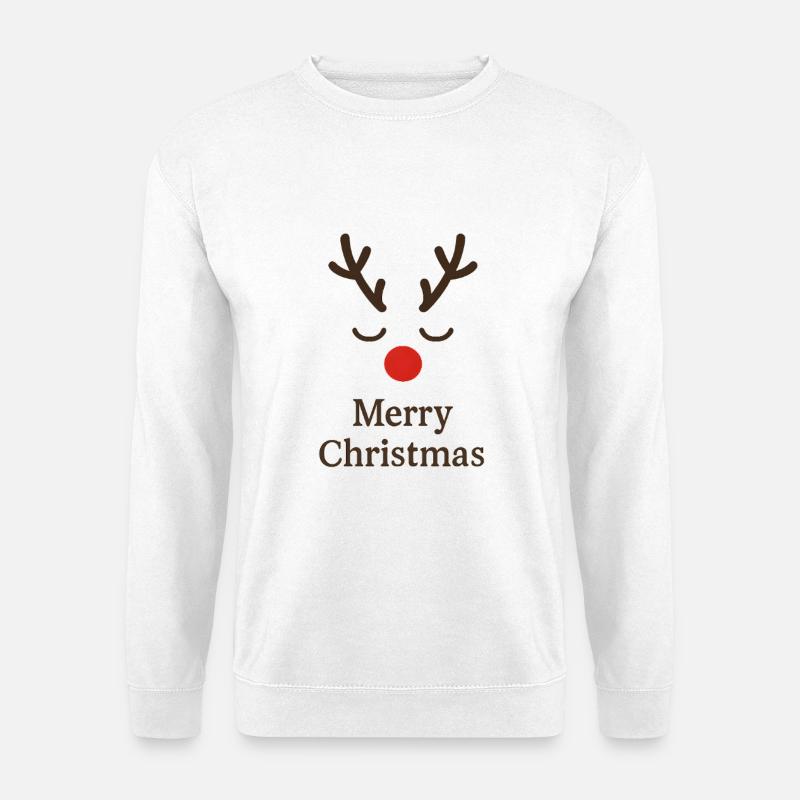Rentier Merry Christmas - Unisex Pullover - Weiß
