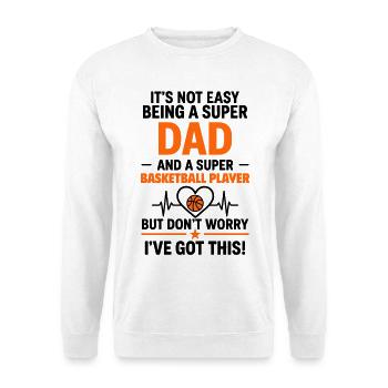 Herz + Basketball – Super Papa Basketballspieler - Unisex Pullover - Weiß - Vorne