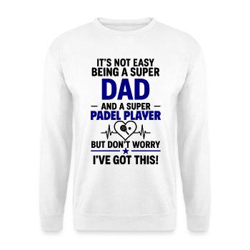 Herz + Padel – Super Papa Padelspieler - Unisex Pullover - Weiß - Vorne