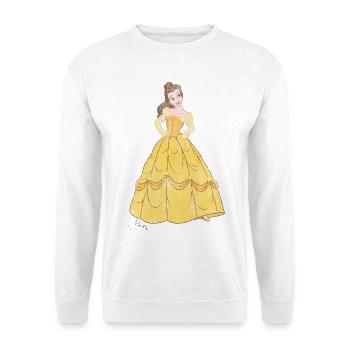 Belle Motiv Im Vintage Look - Unisex Pullover - Weiß - Vorne