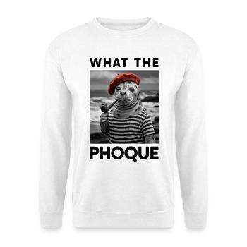 Cadeau Humour Pays Basque Béret Phoque Sud Ouest - Sweat-shirt Unisexe - blanc - Devant