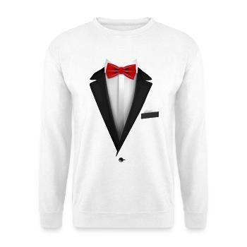 Tuxedo Bow Tie Wedding Occasion - Unisex Sweatshirt - white - Front