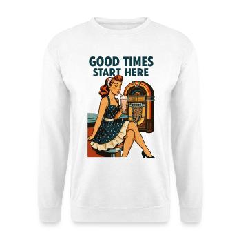 Rockabilly 50s Diner Milkshake Jukebox Retro - Unisex Sweatshirt - white - Front