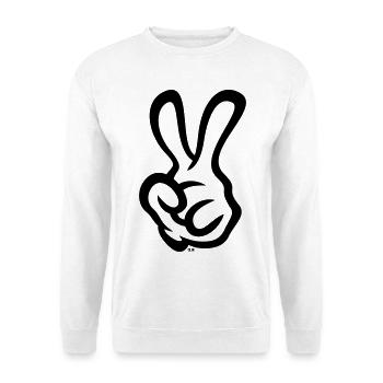 Victory Hand Signals (Left Hand / 1C) - Unisex Sweatshirt - white - Front