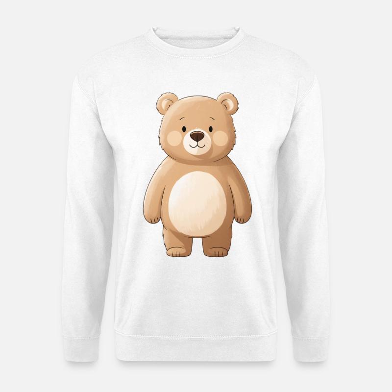 Kuschelbär Trendmotiv - Unisex Pullover - Weiß
