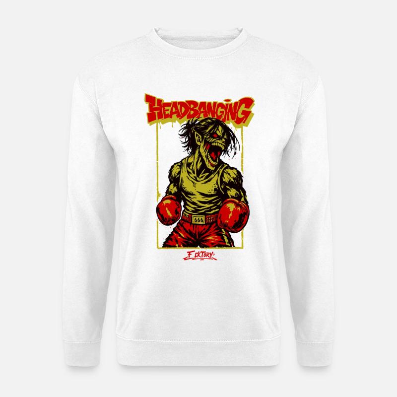 Zombie-Boxer Headbanging - Unisex Pullover - Weiß