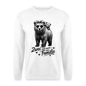 Mama Bär Kind Baby - Zwei sind auch eine Familie - Unisex Pullover - Weiß - Vorne
