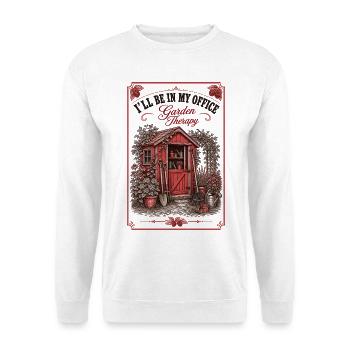 Ich werde in meinem Büro-Garten Therapiepflanzen sein - Unisex Pullover - Weiß - Vorne