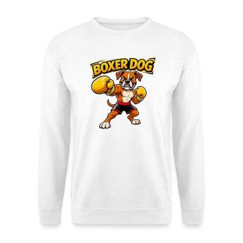 Funny Boxing Boxer Dog Design (Originaldesign) - Unisex Pullover - Weiß - Vorne