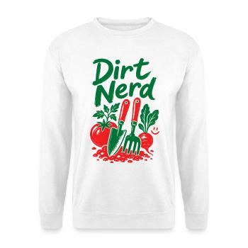 Dirt Nerd Organische Gartenpflanzen - Unisex Pullover - Weiß - Vorne - Alina (178cm) & Michal (187cm)