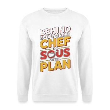 Sous Chef Behind Every Great Chef Is Culinary Arts - Unisex Pullover - Weiß - Vorne - Alina (178cm) & Michal (187cm)