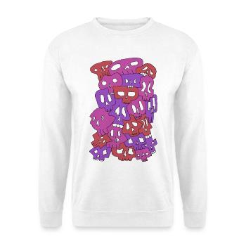 Skulls (Reds) - Unisex Pullover - Weiß - Vorne - Alina (178cm) & Michal (187cm)
