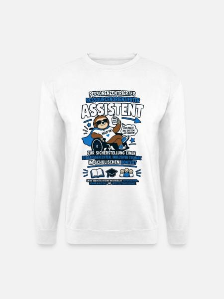 Personenzentrierter Assistent – Faultier mit Kraft - Unisex Pullover - Weiß