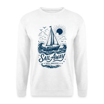 Segelboot und Brise Marine - Unisex Pullover - Weiß - Vorne - Alina (178cm) & Michal (187cm)