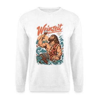 Weinzeit Rotwein Weinkenner Weinprobe - Unisex Pullover - Weiß - Vorne - Alina (178cm) & Michal (187cm)