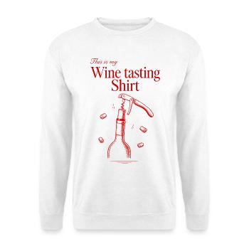 Weinliebhaber, das ist meine Weinverkostung. - Unisex Pullover - Weiß - Vorne - Alina (178cm) & Michal (187cm)