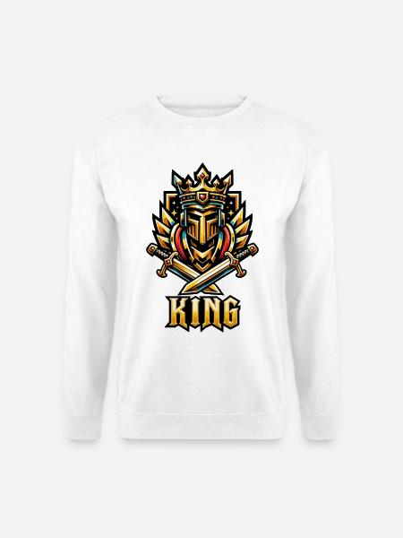 Königskrone mit Doppelschwertern - Unisex Pullover - Weiß