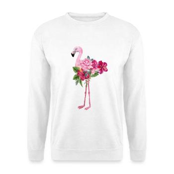 flamingo with flowers - Unisex Sweatshirt - white - Front
