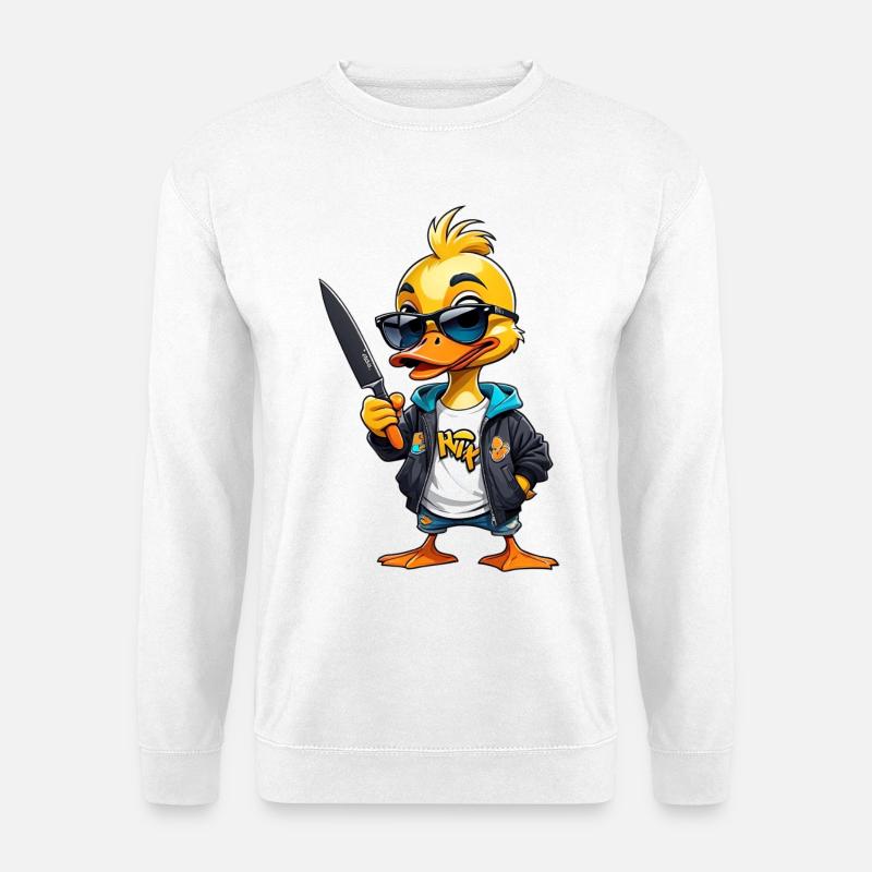 SSW33 Couteau Duck avec veste à capuche - Sweat-shirt Unisexe - blanc