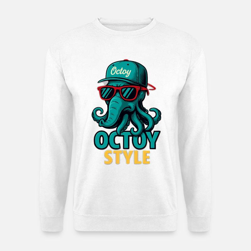 Octoy Style Octopus Retro Cap - Unisex Sweatshirt - white