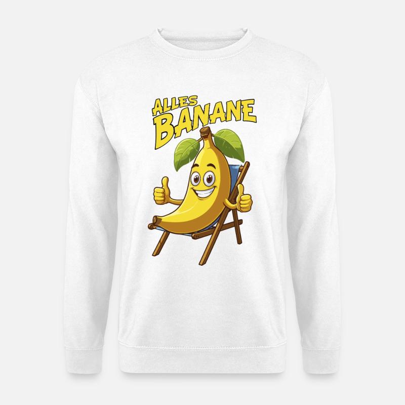 alles Banane lustige Sprüche Comicstyle chillen - Unisex Pullover - Weiß
