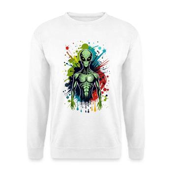 Color Splash Alien - Unisex Pullover - Weiß - Vorne