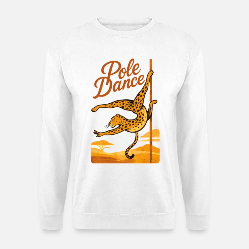 Pole Dance Leopardin Poledancerin Geschenk - Unisex Pullover - Weiß