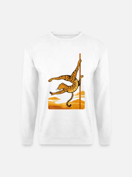 Pole Dance Leopardin Poledancerin Geschenk - Unisex Pullover - Weiß
