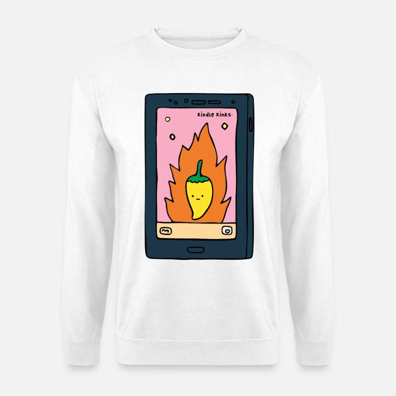 Spicy E-Reader "Kinks" Design | Funny BookT - Unisex Sweatshirt - white
